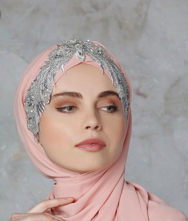 Hijab Scarf Chiffon With Bead & Rhinestone - A. Ally & Sons