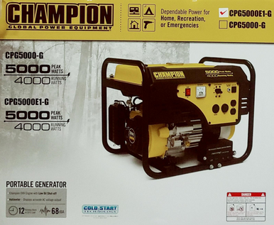 GENERATOR CHAMPION 5000W CPG5000E1-G ELECTRIC START - A. Ally & Sons