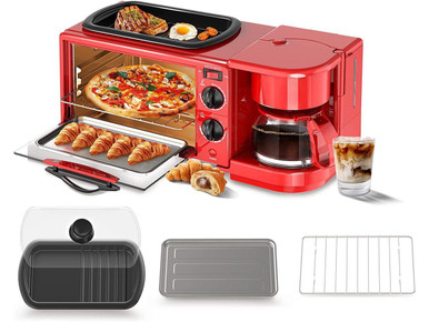 BREAKFAST STATION 3IN1 MULTIFUNCTION DECAKILA KUEV003R COFFEE MAKER TOASTER GRIDDLE - A. Ally & Sons