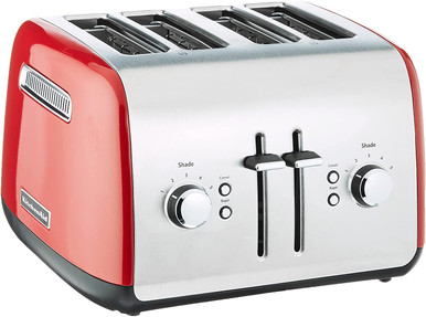 TOASTER 4 SLICE KITCHENAID KMT4115ER WITH MANUAL HIGH LIFT LEVER EMPIRE RED 1Y - A. Ally & Sons