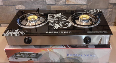 STOVE 2 BURNER  EMERALD JZY2-5019K GLASS TOP TABLE MODEL - A. Ally & Sons