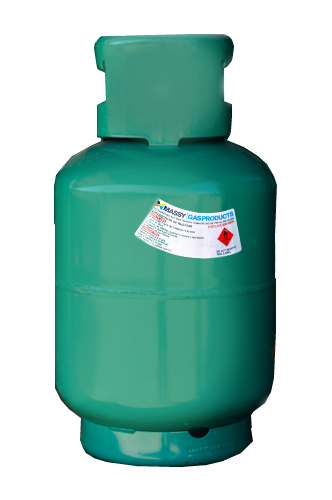 GAS MASSY (TEX OR RUBIGAS) 20LB 9KG BOTTLE AND GAS GREEN (FULL) - A. Ally & Sons