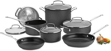 POT SET 11PCS CUISINART 66-11 CHEF'S CLASSIC NONSTICK HARD ANODIZED - A. Ally & Sons