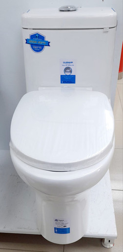 TOILET SET GUANMA 1PC P/TRAP WHITE PUSH BUTTON - A. Ally & Sons