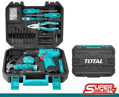 TOOL SET 81PCS TOTAL UTHKTHP10812 HOUSEHOLD DRILL GUN 12V LITHIUM ION 1.5Ah - A. Ally & Sons