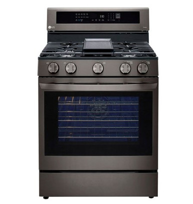 STOVE 5 BURNER LG 30" LRGL5825D WITH AIR FRYER SMART WIFI TRUE CONVECTION EASY CLEAN WITH PLATE-GRIDDLE - A. Ally & Sons