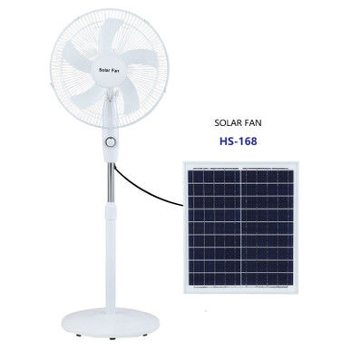 FAN 16" HS-168 SOLAR RECHARGEABLE FLOOR AC/DC SUPERTRONICS - A. Ally & Sons