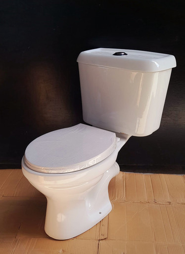 TOILET SET TWYFORD CLOSED COUPLED WHITE BUTTON FLUSH LARGE TANK - A. Ally & Sons
