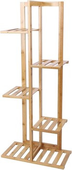 RACK 4 SHELF UPRIGHT WOOD LIGHT BROWN - A. Ally & Sons