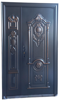 DOOR METAL BROWN HEAVY COPPER PLUS SIDE PANEL 2050X1200X70 GYN-8946 - A. Ally & Sons